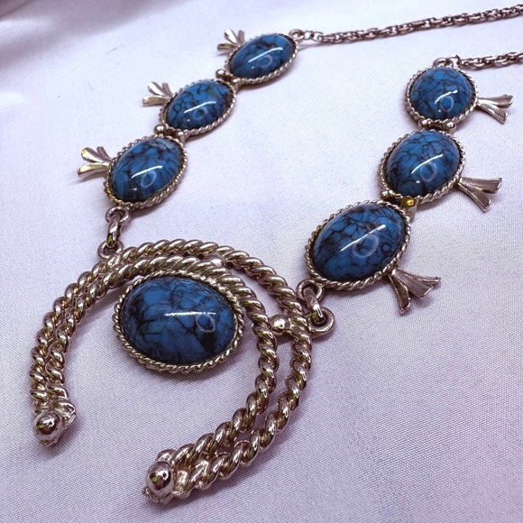 Unbranded Jewelry - Squash Blossom Necklace Womens OS Blue Good Mock Turquoise Naja Boho